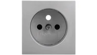 Gniazdka elektryczne - Hager Polo B.Kwadrat/B.7 Płytka czołowa gniazda z/u z przesłonami styków aluminium 3965768994 3965768994 - miniaturka - grafika 1