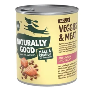 Naturally Good Veggies & Meat 6 x 800 g Soczewica i łosoś 12x800 g - Mokra karma dla psów - miniaturka - grafika 1