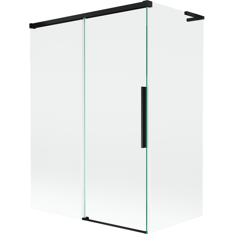 Mexen Rox L parawan nawannowy 2-skrzydłowy rozsuwany 120 + 70 x 150 cm, transparent, czarny - 8C9L-120-070-70-00