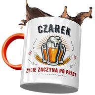 Kubki - Kubek Pomarańczowy Dla Czarka Cezarego na Prezent z Nadrukiem ze Zdjęciem + Opakowanie na prezent (wzór 03) - miniaturka - grafika 1