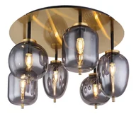 Lampy sufitowe - Globo Blacky 15345-6DMM plafon lampa sufitowa 6x40W E14 dymiony/mosiądz - miniaturka - grafika 1