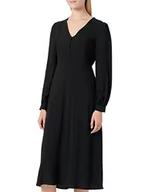 Sukienki - Vila Damska sukienka midi z długim rękawem, czarny, 38 - miniaturka - grafika 1