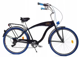Dallas Bike Cruiser 7spd GE 28 cali Męski Czarny z niebieskim - Rowery - miniaturka - grafika 1