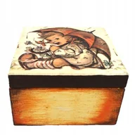 Pudełka i szkatułki - Szkatułka drewniana - szczęśliwy jak dziecko - miniaturka - grafika 1