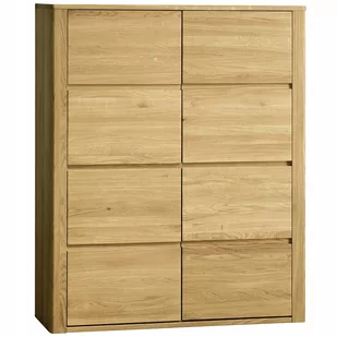 Wysoka Komoda Klasyczna Dębowa 150Cm Dąb Naturalny - Komody - miniaturka - grafika 1