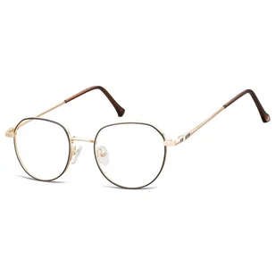 Oprawki korekcyjne panto okulary zerówki 904D ciemny brąz/złoty - Okulary korekcyjne, oprawki, szkła - miniaturka - grafika 1