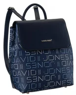 Plecaki - Plecak damski z klapką ozdobiony nadrukiem, eko skóra — David Jones - miniaturka - grafika 1