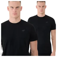 Koszulki męskie - Koszulka męska bawełniana 4F 4FWMM00TTSHM2256-20S Czarny Roz. 3XL - miniaturka - grafika 1