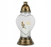 Lampiony i znicze - Znicz dla Dziadka 38 cm Złoty DP739 Znicz z Dedykacja dla Dziadka z Wkładem - miniaturka - grafika 1