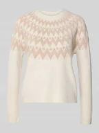 Swetry damskie - Sweter z dzianiny o kroju regular fit ze wzorem norweskim model ‘FRY’ - miniaturka - grafika 1