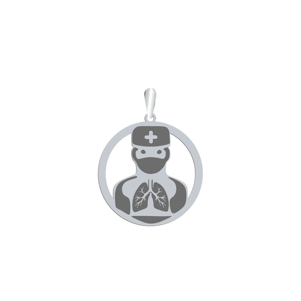 Srebrna Zawieszka Lekarz Pulmonolog GRAWER