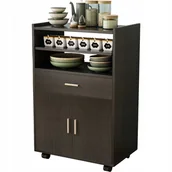 Szafki kuchenne - Szafka kuchenna nowoczesna mobilna na kółkach czarna - miniaturka - grafika 1