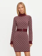Sukienki - Guess Sukienka codzienna Lise W4BK43 Z37K0 Bordowy Regular Fit - miniaturka - grafika 1