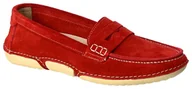 Mokasyny damskie - Mokasyny Carinii B6381 503-000-000 Skórzane Czerwone - CARINII - miniaturka - grafika 1