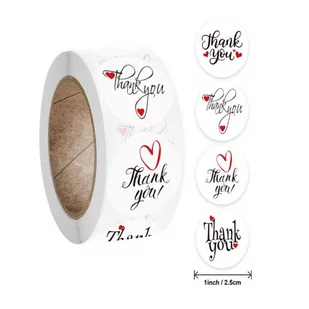 Naklejki Ozdobne Okrągłe Thank You Mix 20 Szt. - Scrapbooking - miniaturka - grafika 1