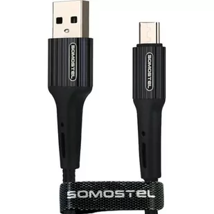Kabel Micro USB 3.6 A POWERLINE Somostel SMS-BW06 1 m czarny - Kable USB - miniaturka - grafika 1