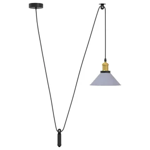 vidaXL Lampa wisząca z regulacją wysokości E27 połysk szary - Lampy ogrodowe - miniaturka - grafika 1