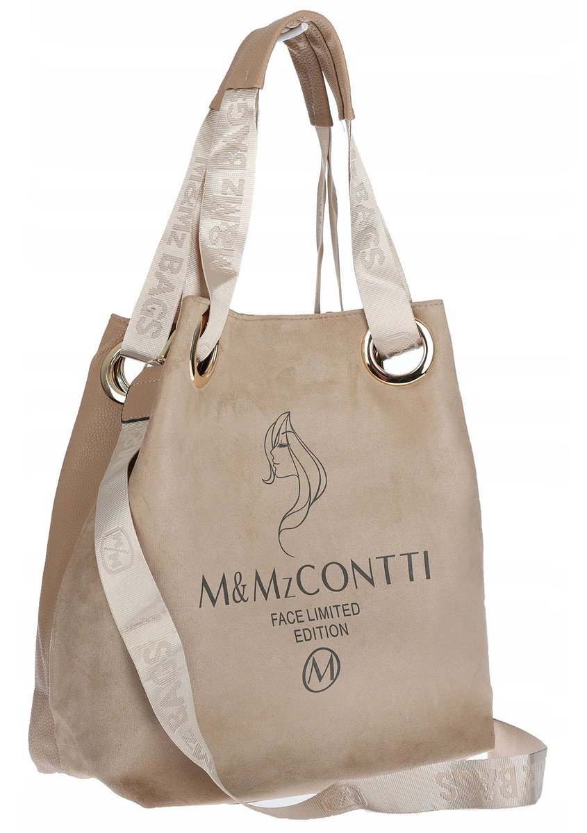 Torebka Damska Listonoszka Worek Shopper na Ramię Duża Torba JY505 Beżowa