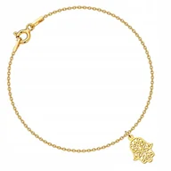 Bransoletki - MYNESS Bransoletka pozłacana z ręką fatimy hamsa - miniaturka - grafika 1