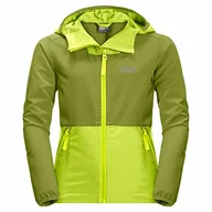 Kurtki i płaszcze dla chłopców - Jack Wolfskin Chłopięca Turbulence B Kurtka Softshell, Limonkowa, 116 - miniaturka - grafika 1