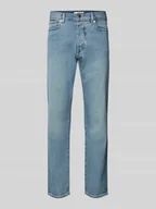 Spodnie męskie - Jeansy o kroju regular tapered fit z 5 kieszeniami model ‘COLE’ - miniaturka - grafika 1