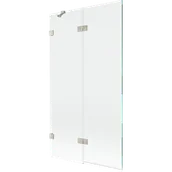 Parawany nawannowe - Mexen Lunar parawan nawannowy 2-skrzydłowy lewy 100 x 150 cm, transparent, nikiel szczotkowany - 897-100-100-97-00-L - miniaturka - grafika 1