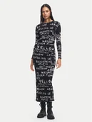 Sukienki - Desigual Sukienka codzienna 24WWVK45 Czarny Slim Fit - miniaturka - grafika 1