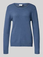 Swetry damskie - Sweter z dzianiny z prążkowanymi wykończeniami - miniaturka - grafika 1