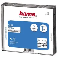 Pudełka i akcesoria na płyty CD - Hama PUDELKO CD-SLIM STANDARD 5-PAK 51289 - miniaturka - grafika 1