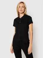 Koszulki sportowe damskie - Guess Polo Logo Pique W1YP38 RAQS0 Czarny Slim Fit - miniaturka - grafika 1