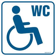 Systemy ekspozycyjne i znaki informacyjne - RA022 TOALETA DLA INWALIDÓW 1, PN - PŁYTA PCV 1MM; (300X300MM) - miniaturka - grafika 1