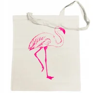 Torby i wózki na zakupy - Torba na zakupy nadruk różowy FLAMING - miniaturka - grafika 1