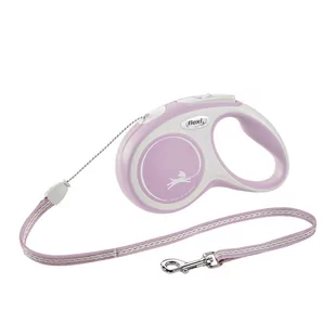 FLEXI New Comfort smycz S 5m linka kolor różowy jasny - Smycze dla psów - miniaturka - grafika 1