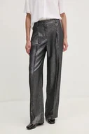 Spodnie damskie - Joop! spodnie wełniane kolor czarny proste high waist 30043380 - miniaturka - grafika 1