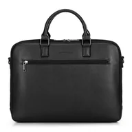 Torebki damskie - Męska torba na laptopa 16” z imitacji skóry czarna - miniaturka - grafika 1
