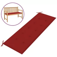 Poduszki na krzesła - vidaXL Poduszka na ławkę ogrodową, 150x50x3 cm, czerwona - miniaturka - grafika 1