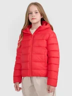 Kurtki i płaszcze dla dziewczynek - 4F Kurtka puchowa z wypełnieniem syntetycznym dziewczęca - czerwona 122 (6-7 lat) - miniaturka - grafika 1