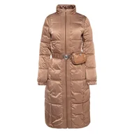 Płaszcze damskie - Damski Płaszcz pikowany zimowy GUESS LUCIA LONG BUM BAG PUFFA W3BL84WEX12-F1AZ – Beżowy - miniaturka - grafika 1