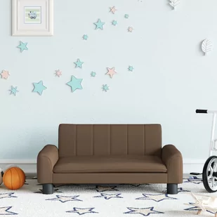 vidaXL Sofa dla dzieci, brązowa, 70x45x30 cm, obita tkaniną - Meble do sypialni - miniaturka - grafika 1