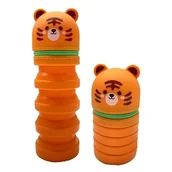 Piórniki - Puckator Teleskopowy silikonowy uchwyt na długopis Pop Up - Tygrys - słodkie zwierzęta, Wielobarwny, Rozszerzalny silikonowy piórnik - miniaturka - grafika 1