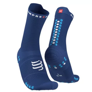 Skarpetki męskie - Compressport Pro Racing V4.0 Run High Socks, niebieski T4 | EU 45-48 2022 Skarpety do biegania XU00046B_533_0T4 - grafika 1