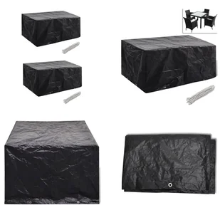 vidaXL Pokrowce na meble ogrodowe 2 szt. 8 oczek 180x140 cm - Pokrowiec na meble ogrodowe - Pokrowiec ochronny na meble ogrodowe - Plandeka na meble ogrodowe - Maska na meble ogrodowe - Pokrowce na meble ogrodowe - miniaturka - grafika 1