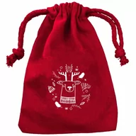 Ozdoby bożonarodzeniowe - Woreczek bawełniany świąteczny 15x20cm CZERWONY RENIFER 220g - miniaturka - grafika 1