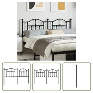 Inne meble do sypialni - The Living Store Metalowe wezgłowie - czarne - 180 cm - Wezgłowie - miniaturka - grafika 1