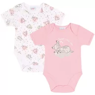 Body dla niemowląt - 2X Różowo-Białe Body Dziecięce Z Krótkim Rękawem Bambi - Rozmiar - 18M- 81 Cm - miniaturka - grafika 1