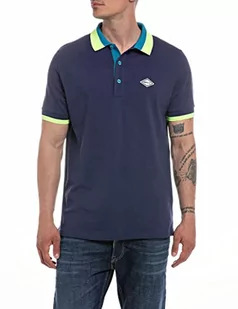 Replay Męska koszula polo M6512, granatowa (Navy Blue), XXL, 880 Navy Blue, XXL - Koszule męskie - miniaturka - grafika 1