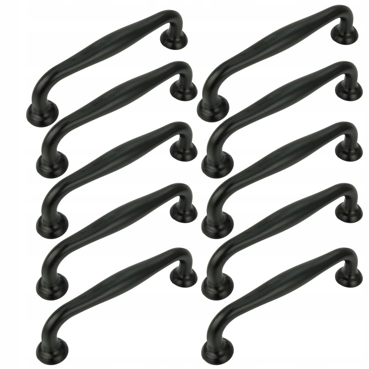 10 x Uchwyt meblowy czarny 96 mm retro uchwyty do szafek szuflad do mebli