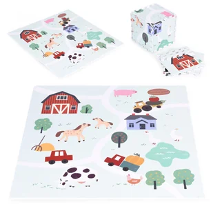 Duża mata piankowa EVA dla dzieci Farma 90,5x90,5 cm 21 el. ECOTOYS - Puzzle - miniaturka - grafika 1