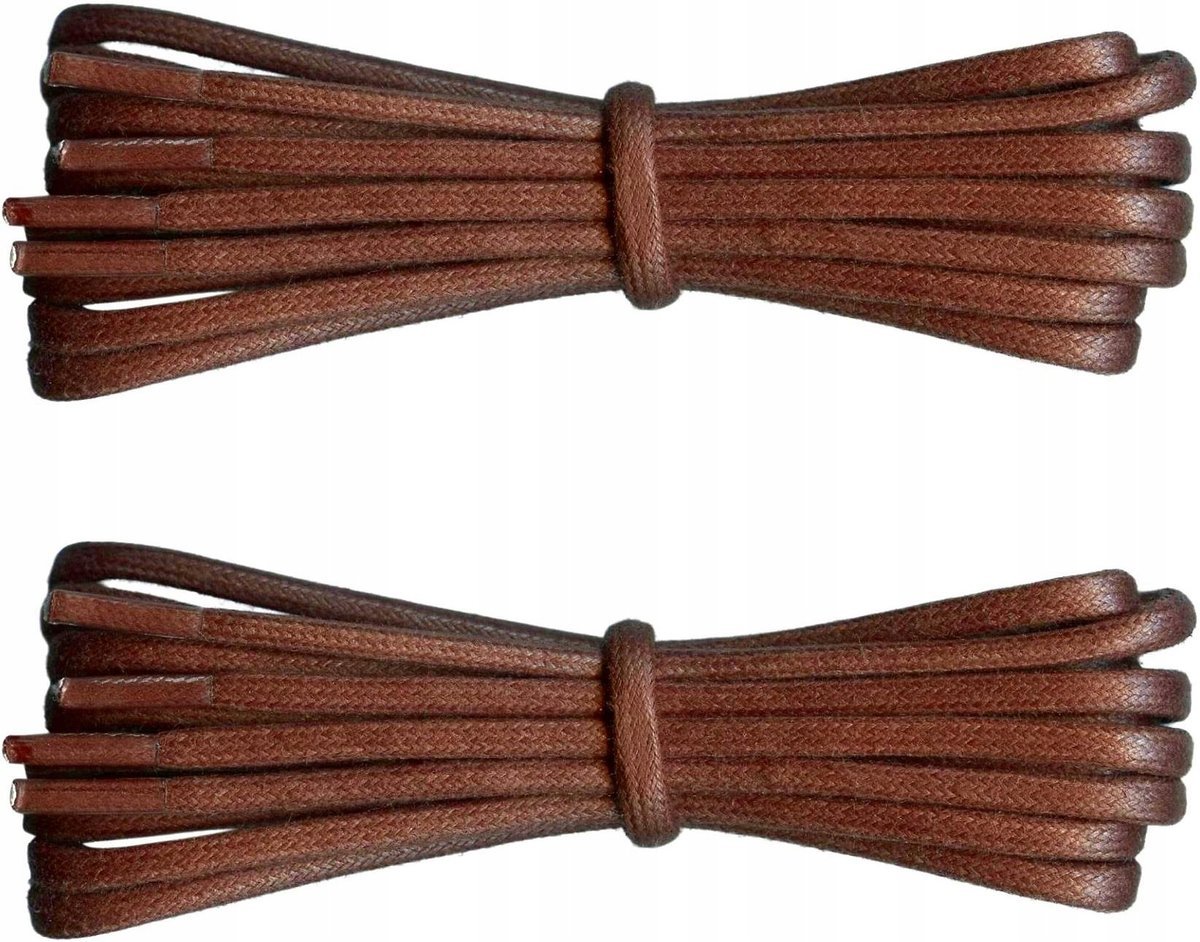 WOSKOWANE Sznurówki BRĄZOWE Sznurowadła 200 cm GRUBE 0,5 Okrągłe 5mm G16-03