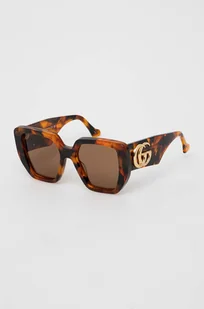 Gucci okulary przeciwsłoneczne damskie kolor brązowy - Okulary przeciwsłoneczne - miniaturka - grafika 1
